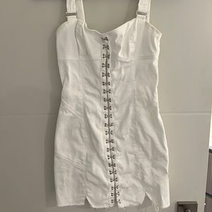 For Love And Lemons White Denim Dress